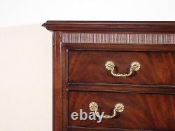 Vintage Drexel Heritage Flame Mahogany Serpentine Ball & Claw Highboy Tall Chest