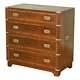 Vintage Flamed Mahogany Secretary Military Campaign Secretaire Chest Of Drawers