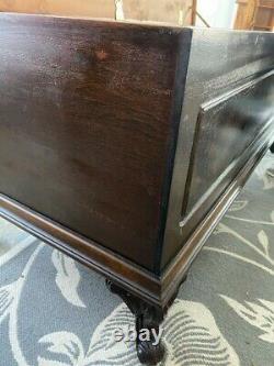 Vintage Footed Cedar Chest With Walnut and Burl Inlay