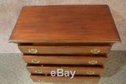 Vintage Four Drawer Queen Anne Bachelors Chest withFluted Columns