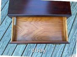 Vintage Georgian Style Ethan Allen 4 Drawer Dark Cherry Finish Accent Chest