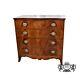 Vintage Inlaid Mahogany Federal Style Bowfront Four Drawer Chest