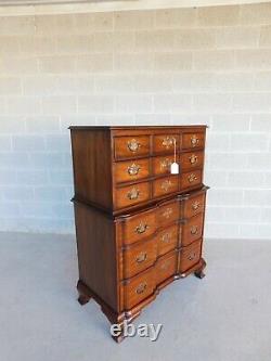 Vintage Kindel Mahogany Chippendale Style Block Front Tall Chest
