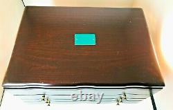 Vintage Large EUREKA USA Mahogany Wood Jewelry Chest Box With 3 Drawers
