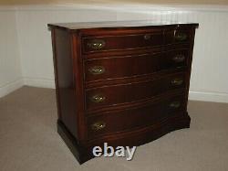 Vintage Mahogany Bow Front Bachelor Chest, Dresser, Hall Console