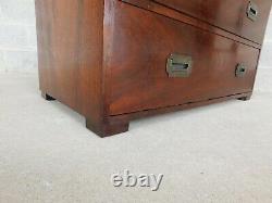 Vintage Mahogany Campaign Style 2 Drawer Chest