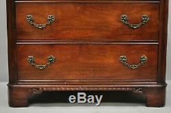 Vintage Mahogany Chippendale Style Tall Chest on Chest Dresser by Century