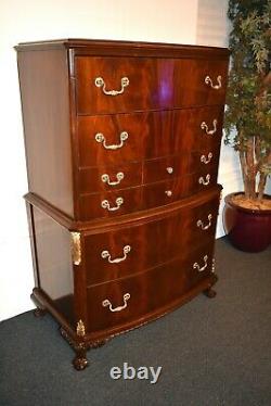 Vintage Mahogany Claw Foot Regency Style Tall Chest