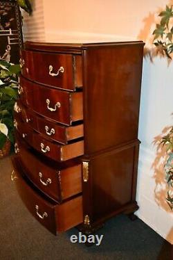 Vintage Mahogany Claw Foot Regency Style Tall Chest