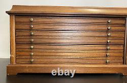 Vintage Mahogany Desktop Chest of Three Drawers Collectibles Cabinet Medals etc