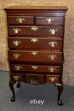 Vintage Mahogany Queen Anne Style Chest on Chest withBall & Claw Foot