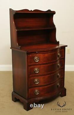 Vintage Mahogany Serpentine Bachelors Chest, Bookcase Top