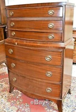 Vintage Mahogany Tall Chest of Drawers Bedroom Dresser