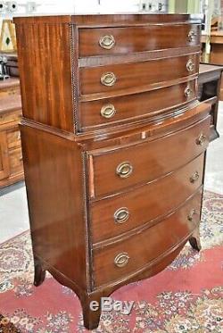 Vintage Mahogany Tall Chest of Drawers Bedroom Dresser