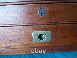 Vintage Mahogany Wooden Silver or Jewelry Chest with Brass Mounts