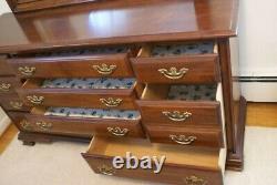 Vintage NC Mahogany 9 Drawer Federal-style Chest / Dresser + Attached Mirror