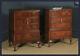 Vintage Near-Pair Queen Anne Style Flame Mahogany Burr Walnut Chests of Drawers