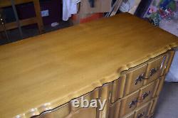 Vintage Quality 9 drawer French Provincial Dresser Mahogany Low Chest Commode