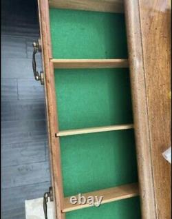 Vintage Queen Anne Silverware flatware Silver Standing Chest cabinet W drawers