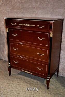 Vintage Rway Empire Style Four Drawer Tall Chest
