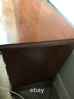 Vintage Small Mahogany or Black Cherry Chippendale 3 Drawer Bachelor Chest