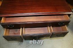 Vintage, Solid Mahogany, Queen Anne Style Lowboy Chest of Four Drawers