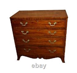 Vintage Stuart Swan Inlaid Mahogany Regency Style Four Drawer Chest of Drawers