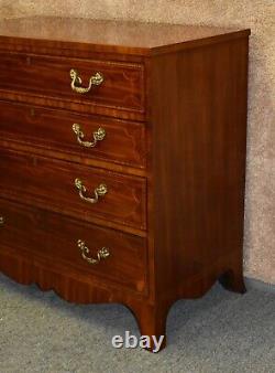 Vintage Stuart Swan Inlaid Mahogany Regency Style Four Drawer Chest of Drawers