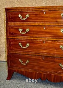 Vintage Stuart Swan Inlaid Mahogany Regency Style Four Drawer Chest of Drawers