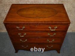 Vintage Stuart Swan Inlaid Mahogany Regency Style Four Drawer Chest of Drawers