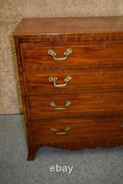 Vintage Stuart Swan Inlaid Mahogany Regency Style Four Drawer Chest of Drawers