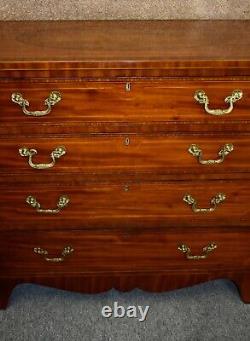 Vintage Stuart Swan Inlaid Mahogany Regency Style Four Drawer Chest of Drawers