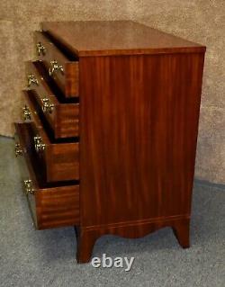 Vintage Stuart Swan Inlaid Mahogany Regency Style Four Drawer Chest of Drawers