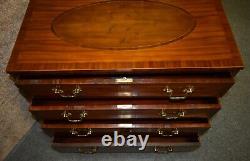 Vintage Stuart Swan Inlaid Mahogany Regency Style Four Drawer Chest of Drawers