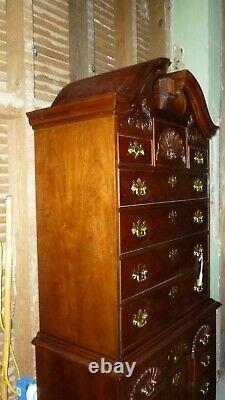 Vintage Thomasville Mahogany Chest on Chest/Highboy, Drawers to Floor, Excellent
