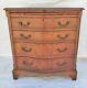 Vtg Banded Walnut Bachelor Chest Dresser / Large Nightstand with Pull Out Shelf